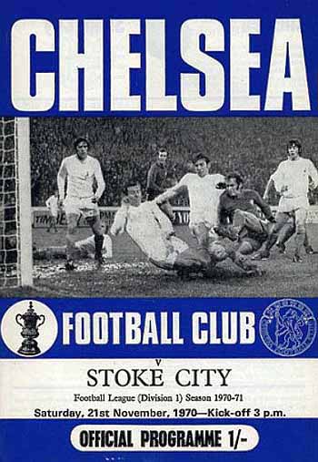 programme cover for Chelsea v Stoke City, Saturday, 21st Nov 1970