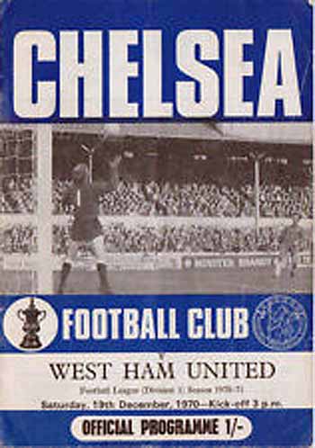 programme cover for Chelsea v West Ham United, Saturday, 19th Dec 1970