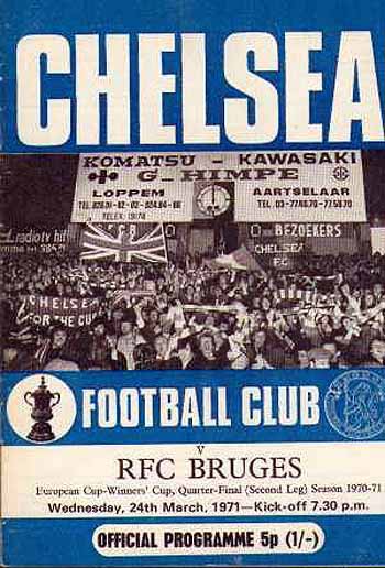 programme cover for Chelsea v Club Brugge, Wednesday, 24th Mar 1971