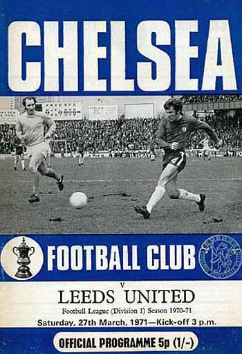 programme cover for Chelsea v Leeds United, Saturday, 27th Mar 1971