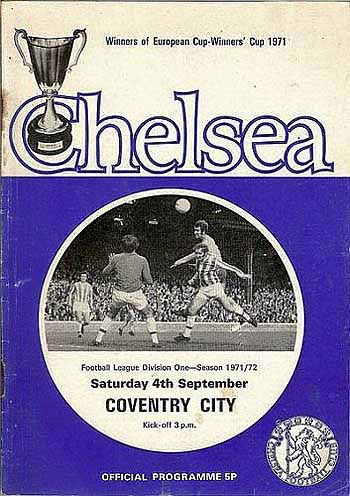 programme cover for Chelsea v Coventry City, 4th Sep 1971