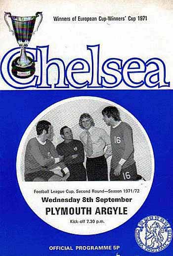 programme cover for Chelsea v Plymouth Argyle, 8th Sep 1971