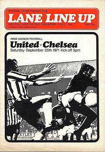 programme cover for Sheffield United v Chelsea, Saturday, 25th Sep 1971