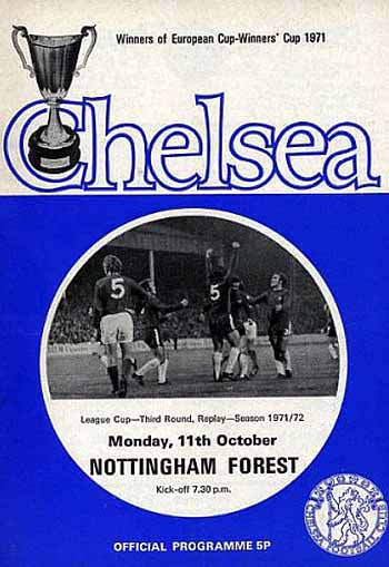 programme cover for Chelsea v Nottingham Forest, Monday, 11th Oct 1971