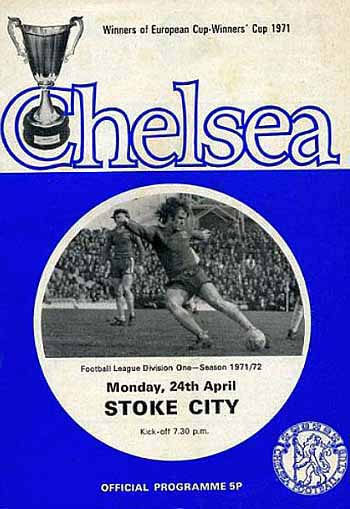 programme cover for Chelsea v Stoke City, Monday, 24th Apr 1972