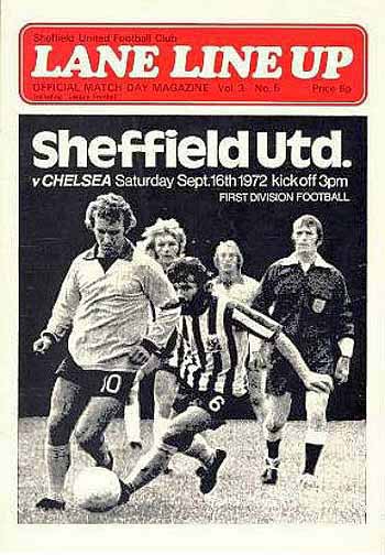 programme cover for Sheffield United v Chelsea, Saturday, 16th Sep 1972
