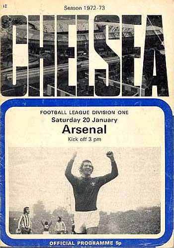 programme cover for Chelsea v Arsenal, 20th Jan 1973