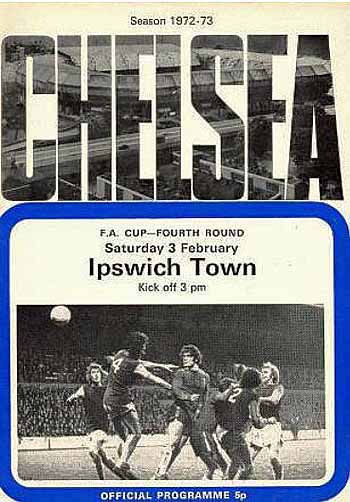 programme cover for Chelsea v Ipswich Town, 3rd Feb 1973