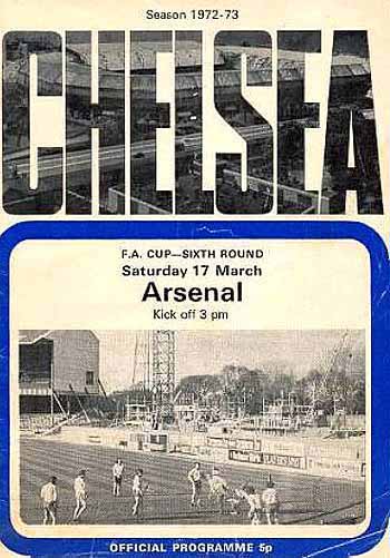 programme cover for Chelsea v Arsenal, 17th Mar 1973