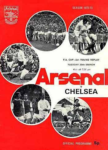 programme cover for Arsenal v Chelsea, 20th Mar 1973