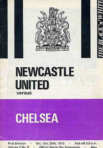 programme cover for Newcastle United v Chelsea, Saturday, 20th Oct 1973