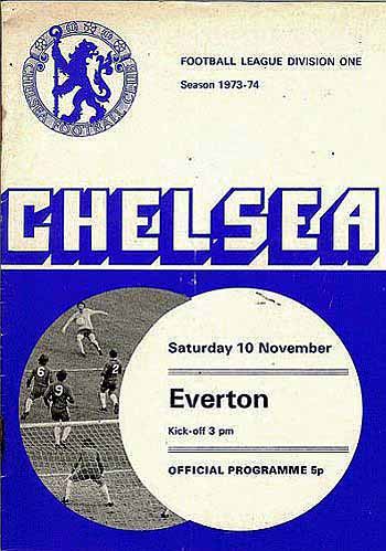 programme cover for Chelsea v Everton, Saturday, 10th Nov 1973