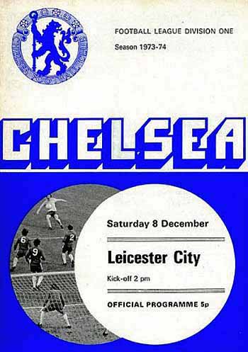 programme cover for Chelsea v Leicester City, 8th Dec 1973