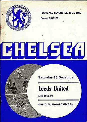 programme cover for Chelsea v Leeds United, Saturday, 15th Dec 1973