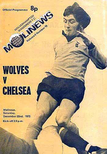 programme cover for Wolverhampton Wanderers v Chelsea, Saturday, 22nd Dec 1973