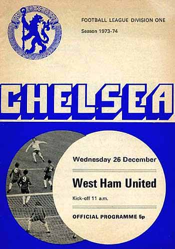 programme cover for Chelsea v West Ham United, Wednesday, 26th Dec 1973