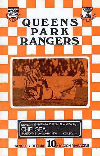 programme cover for Queens Park Rangers v Chelsea, Tuesday, 15th Jan 1974