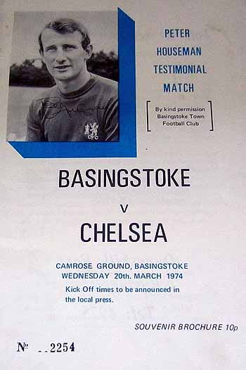 programme cover for Basingstoke v Chelsea, Wednesday, 20th Mar 1974