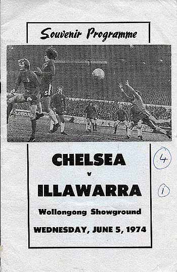 programme cover for Illawarra District v Chelsea, Friday, 7th Jun 1974