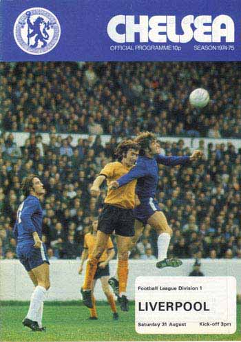 programme cover for Chelsea v Liverpool, 31st Aug 1974