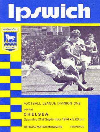 programme cover for Ipswich Town v Chelsea, Saturday, 21st Sep 1974