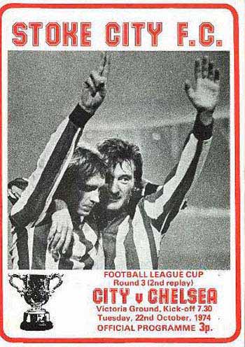 programme cover for Stoke City v Chelsea, Tuesday, 22nd Oct 1974