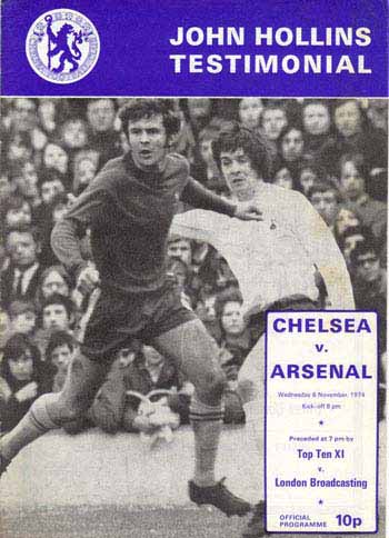 programme cover for Chelsea v Arsenal, Wednesday, 6th Nov 1974