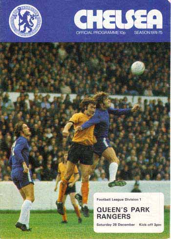 programme cover for Chelsea v Queens Park Rangers, 28th Dec 1974