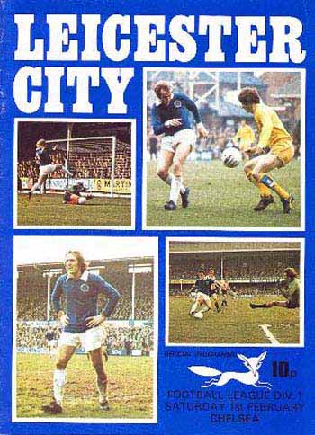 programme cover for Leicester City v Chelsea, Saturday, 1st Feb 1975