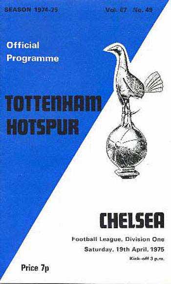 programme cover for Tottenham Hotspur v Chelsea, 19th Apr 1975
