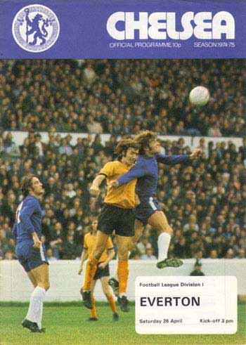 programme cover for Chelsea v Everton, Saturday, 26th Apr 1975
