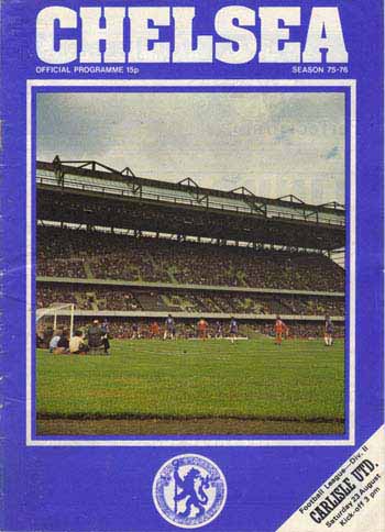 programme cover for Chelsea v Carlisle United, 23rd Aug 1975