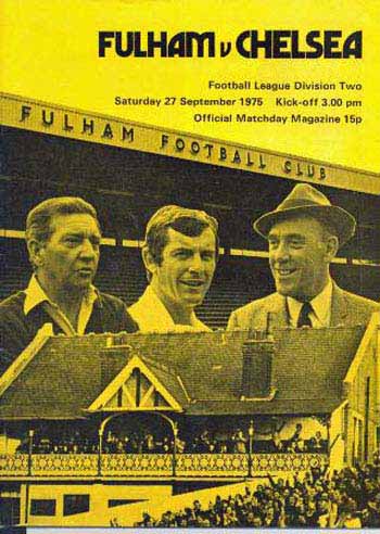 programme cover for Fulham v Chelsea, Saturday, 27th Sep 1975