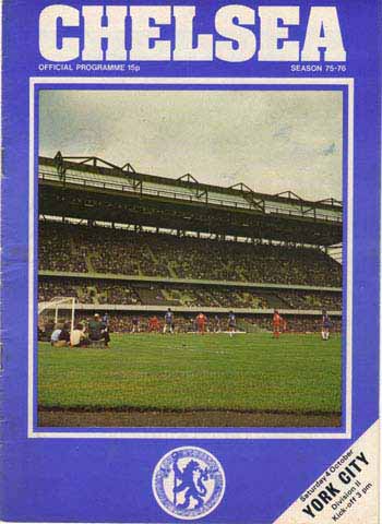 programme cover for Chelsea v York City, Saturday, 4th Oct 1975