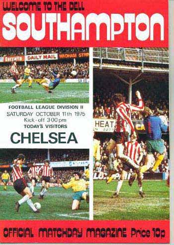 programme cover for Southampton v Chelsea, 11th Oct 1975