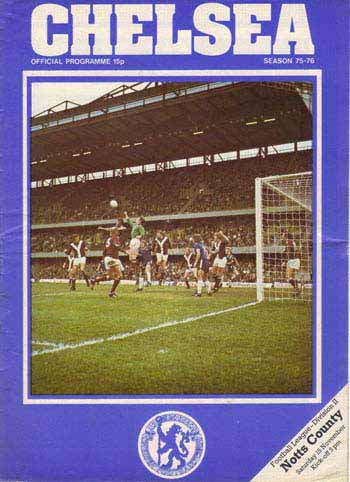 programme cover for Chelsea v Notts County, Saturday, 15th Nov 1975