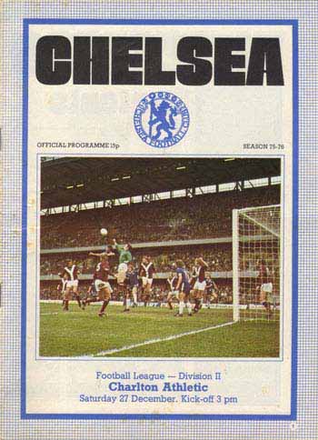 programme cover for Chelsea v Charlton Athletic, Saturday, 27th Dec 1975