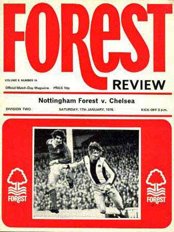 programme cover for Nottingham Forest v Chelsea, 17th Jan 1976