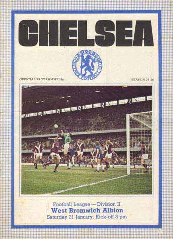 programme cover for Chelsea v West Bromwich Albion, 31st Jan 1976
