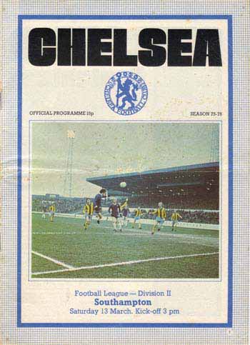 programme cover for Chelsea v Southampton, Saturday, 13th Mar 1976