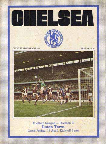 programme cover for Chelsea v Luton Town, Friday, 16th Apr 1976