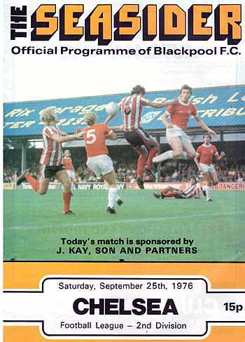 programme cover for Blackpool v Chelsea, Saturday, 25th Sep 1976