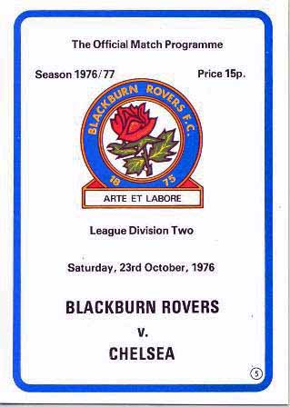 programme cover for Blackburn Rovers v Chelsea, Saturday, 23rd Oct 1976