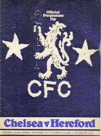 programme cover for Chelsea v Hereford United, Saturday, 1st Jan 1977