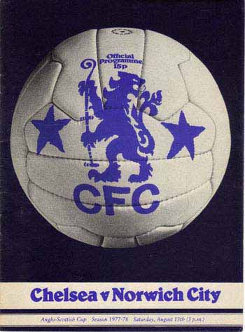 programme cover for Chelsea v Norwich City, Saturday, 13th Aug 1977