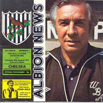 programme cover for West Bromwich Albion v Chelsea, Saturday, 20th Aug 1977