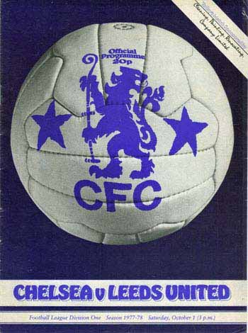programme cover for Chelsea v Leeds United, Saturday, 1st Oct 1977