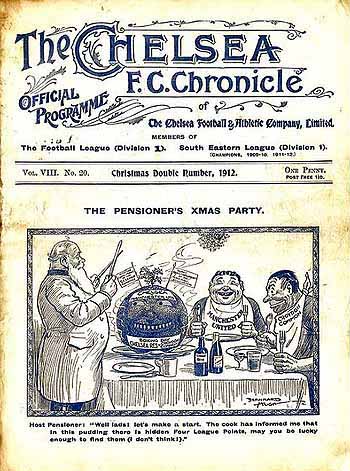 programme cover for Chelsea v Manchester United, 25th Dec 1912