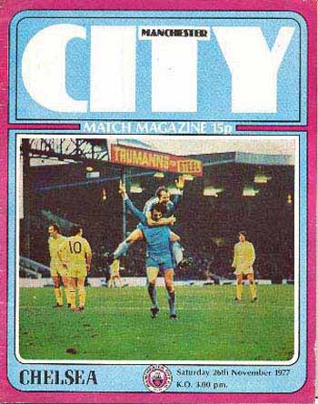 programme cover for Manchester City v Chelsea, Saturday, 26th Nov 1977