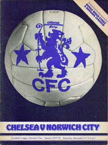programme cover for Chelsea v Norwich City, Saturday, 17th Dec 1977